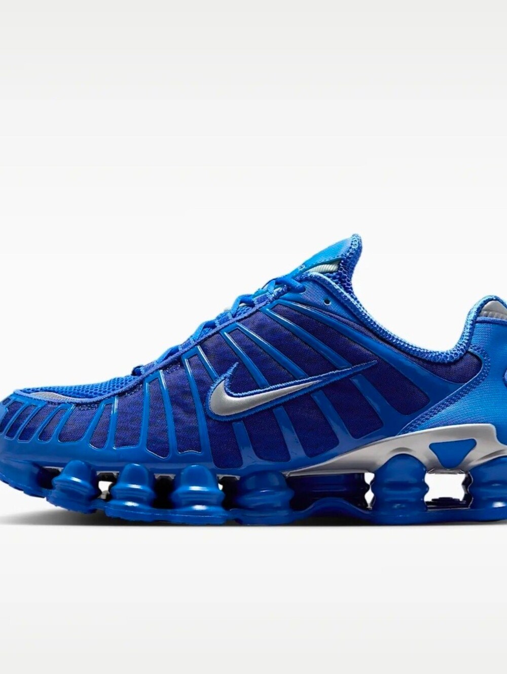 Nike Shox TL Hyper Royal Blue Metallic Silver Running Shoes AV3595-400 Men's - Picture 6 of 8
